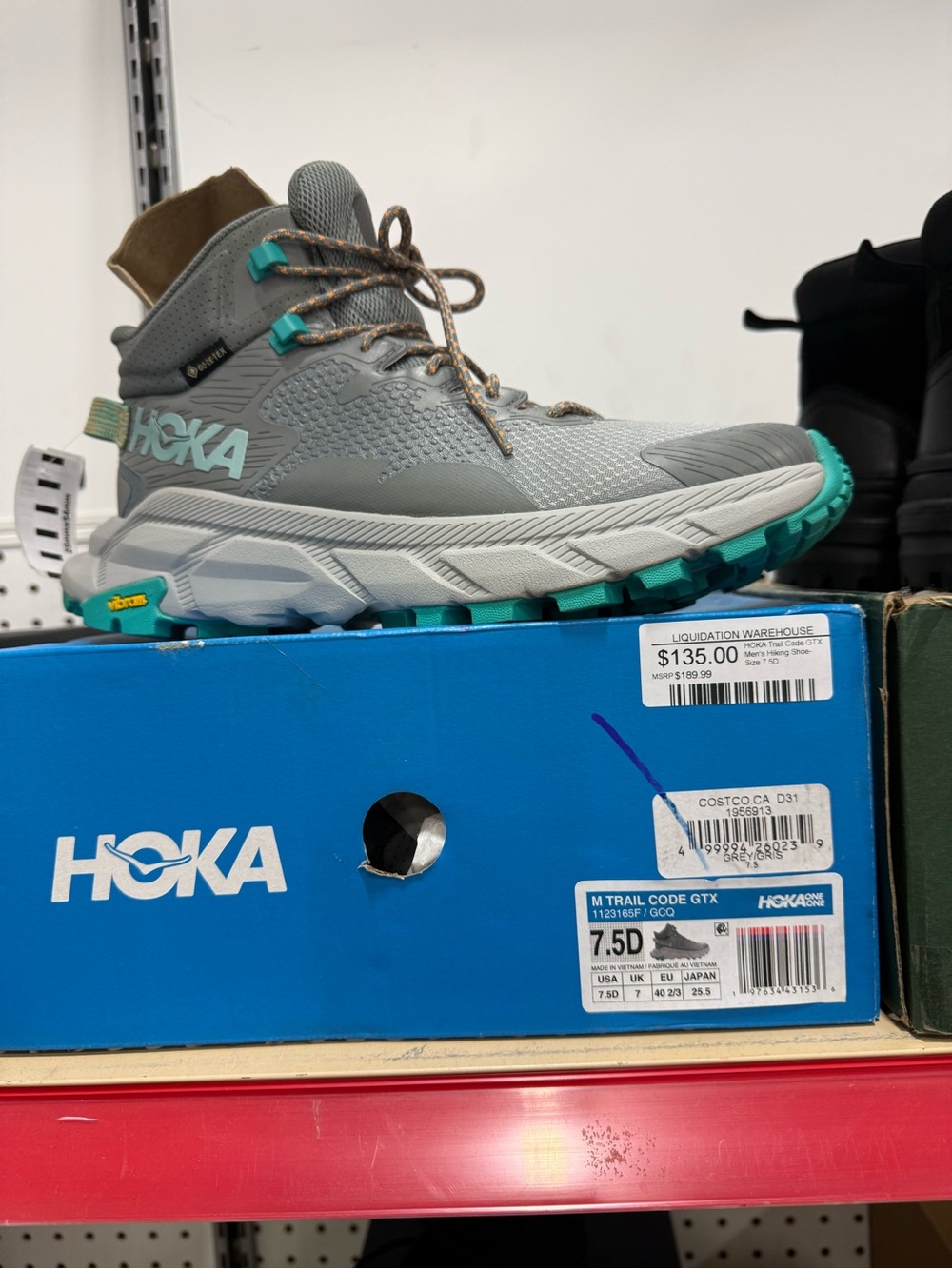 Hoka One One M Trail Code GTX in Grey 7.5 men’s 9 lady’s - Picture 7 of 7